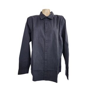 Fresh Clean Threads L Charcoal Gray Heather Long Sleeve Button Down Shirt luxury